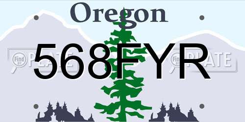 568FYR Oregon License Plate
