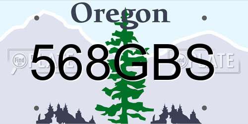 568GBS Oregon License Plate