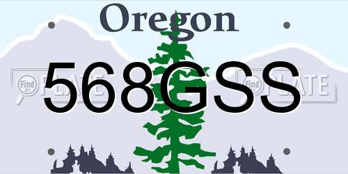 568GSS Oregon License Plate