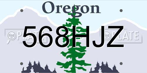 568HJZ Oregon License Plate
