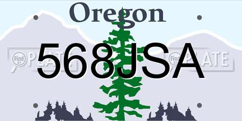 568JSA Oregon License Plate