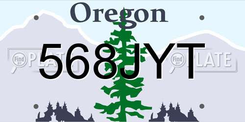 568JYT Oregon License Plate