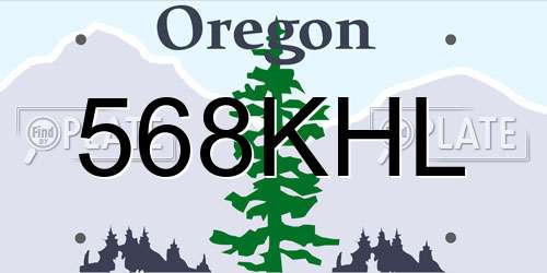 568KHL Oregon License Plate