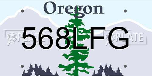 568LFG Oregon License Plate