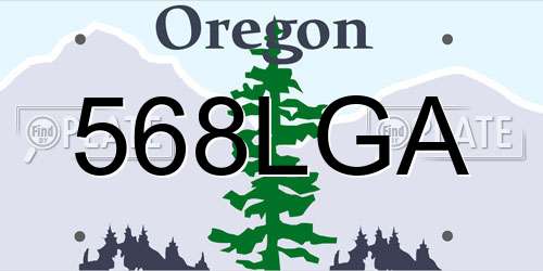 568LGA Oregon License Plate