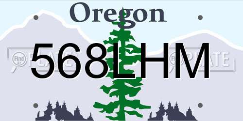 568LHM Oregon License Plate