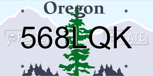 568LQK Oregon License Plate