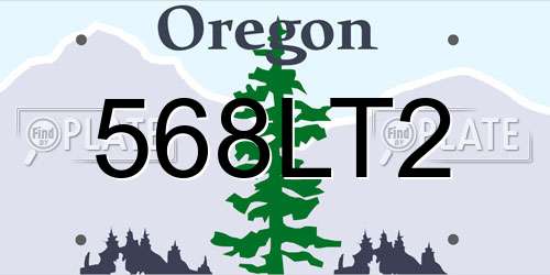 568LT2 Oregon License Plate
