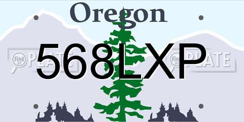 568LXP Oregon License Plate