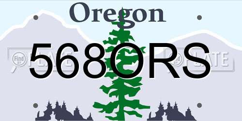 568ORS Oregon License Plate