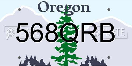 568QRB Oregon License Plate