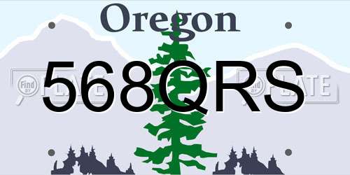 568QRS Oregon License Plate