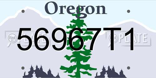 56967T1 Oregon License Plate