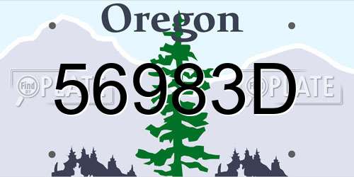 56983D Oregon License Plate