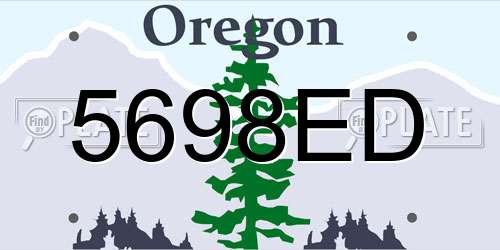 5698ED Oregon License Plate