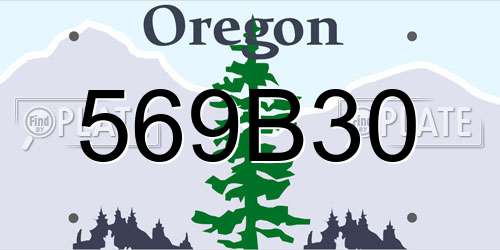 569B30 Oregon License Plate