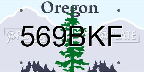 569BKF Oregon License Plate