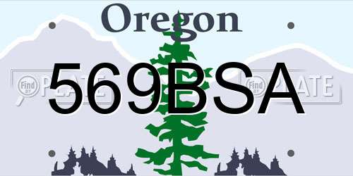569BSA Oregon License Plate