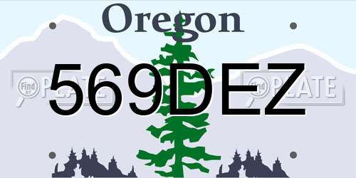 569DEZ Oregon License Plate