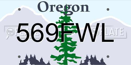 569FWL Oregon License Plate