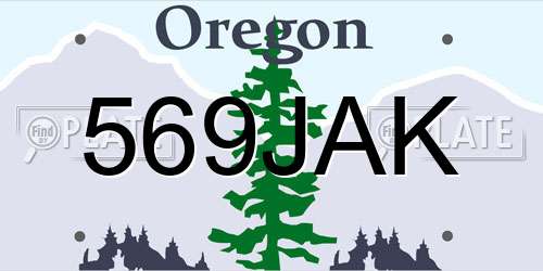 569JAK Oregon License Plate