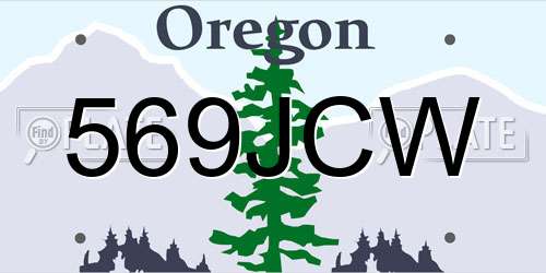 569JCW Oregon License Plate