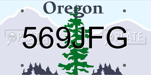 569JFG Oregon License Plate