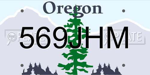 569JHM Oregon License Plate