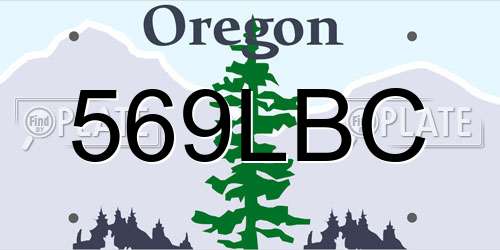 569LBC Oregon License Plate