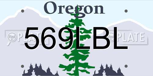 569LBL Oregon License Plate