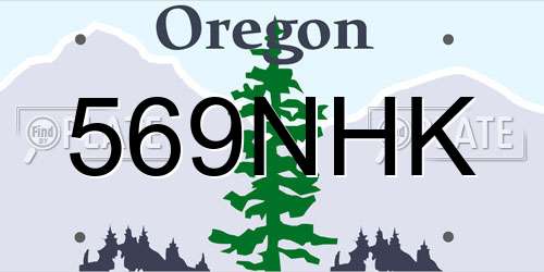 569NHK Oregon License Plate