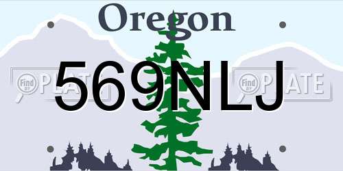 569NLJ Oregon License Plate