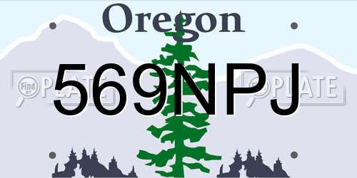 569NPJ Oregon License Plate