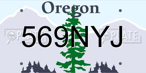 569NYJ Oregon License Plate