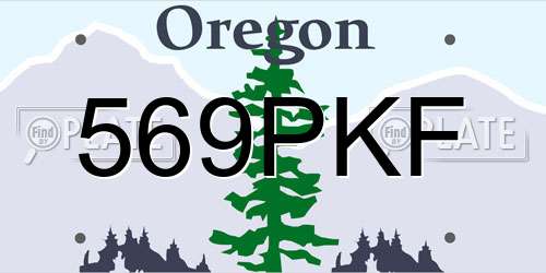 569PKF Oregon License Plate