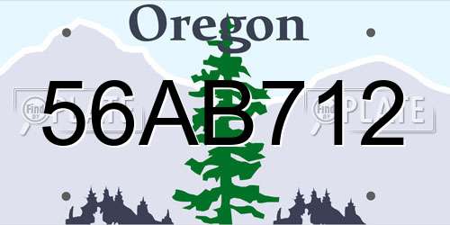 56AB712 Oregon License Plate