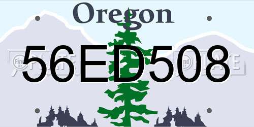 56ED508 Oregon License Plate