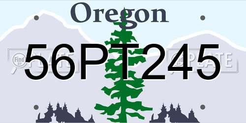 56PT245 Oregon License Plate