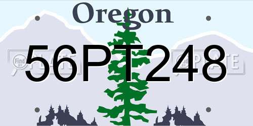 56PT248 Oregon License Plate