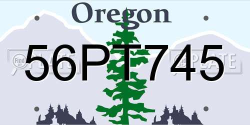 56PT745 Oregon License Plate