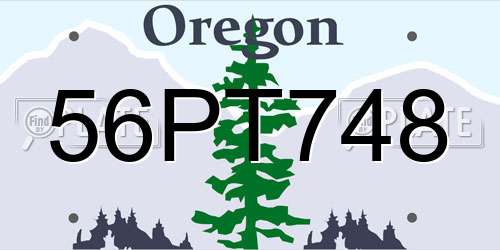 56PT748 Oregon License Plate
