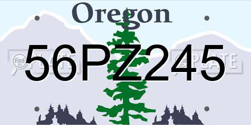 56PZ245 Oregon License Plate