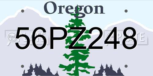 56PZ248 Oregon License Plate