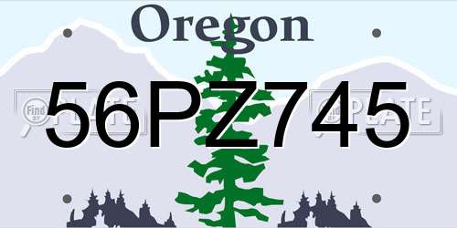 56PZ745 Oregon License Plate