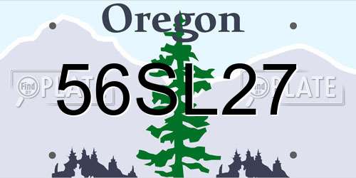 56SL27 Oregon License Plate