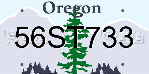 56ST733 Oregon License Plate