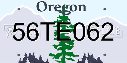 56TE062 Oregon License Plate