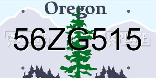 56ZG515 Oregon License Plate