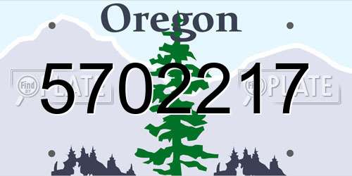 5702217 Oregon License Plate