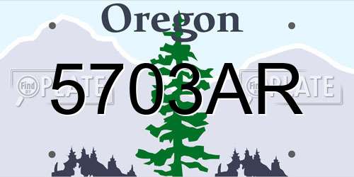 5703AR Oregon License Plate